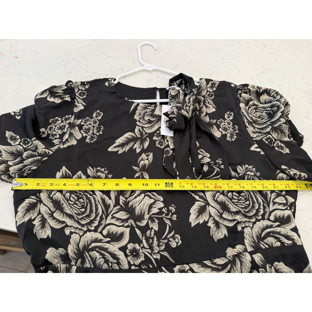 Baltic Born Agnes Satin Maxi Dress Black Cream Floral 3XL AGN-DR-69819-3X - Picture 8 of 8